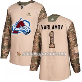 Colorado Avalanche Dresy Semyon Varlamov 1 Adidas 2017-2018 Camo Veterans Day Practice Authentic - Pánské